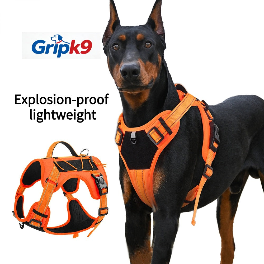 GripK9 Heavy Duty No Pull Dog Harness for Large Dogs – Reflective Tactical Vest Harness with Handle, Comfortable Padding & Strong Control
