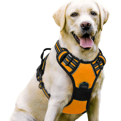 Heavy Duty Dog Harness for Large Strong Dogs, No Pull Reflective Nylon Vest Harness with Control Handle for Walking & Training