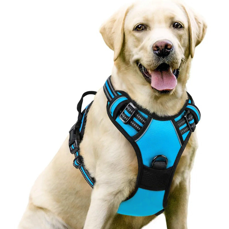 Heavy Duty Dog Harness for Large Strong Dogs, No Pull Reflective Nylon Vest Harness with Control Handle for Walking & Training