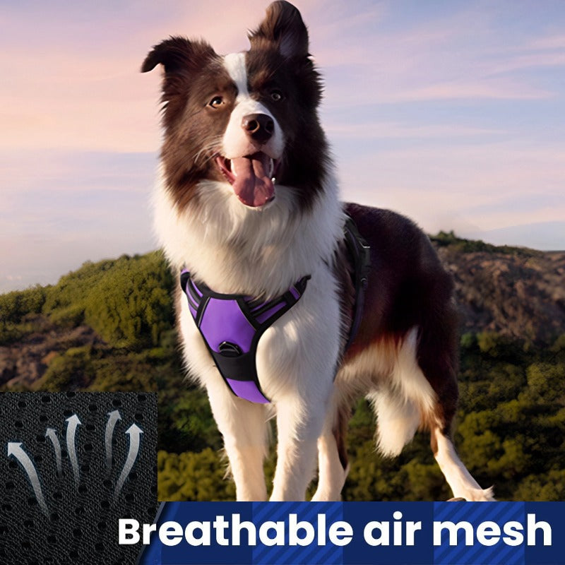 Heavy Duty Dog Harness for Large Strong Dogs, No Pull Reflective Nylon Vest Harness with Control Handle for Walking & Training